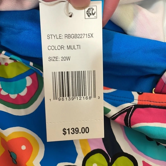 Bleu by Rod Beattie Keyhole Ruched Side Swimsuit Plus Size 20W NWT - Picture 5 of 7